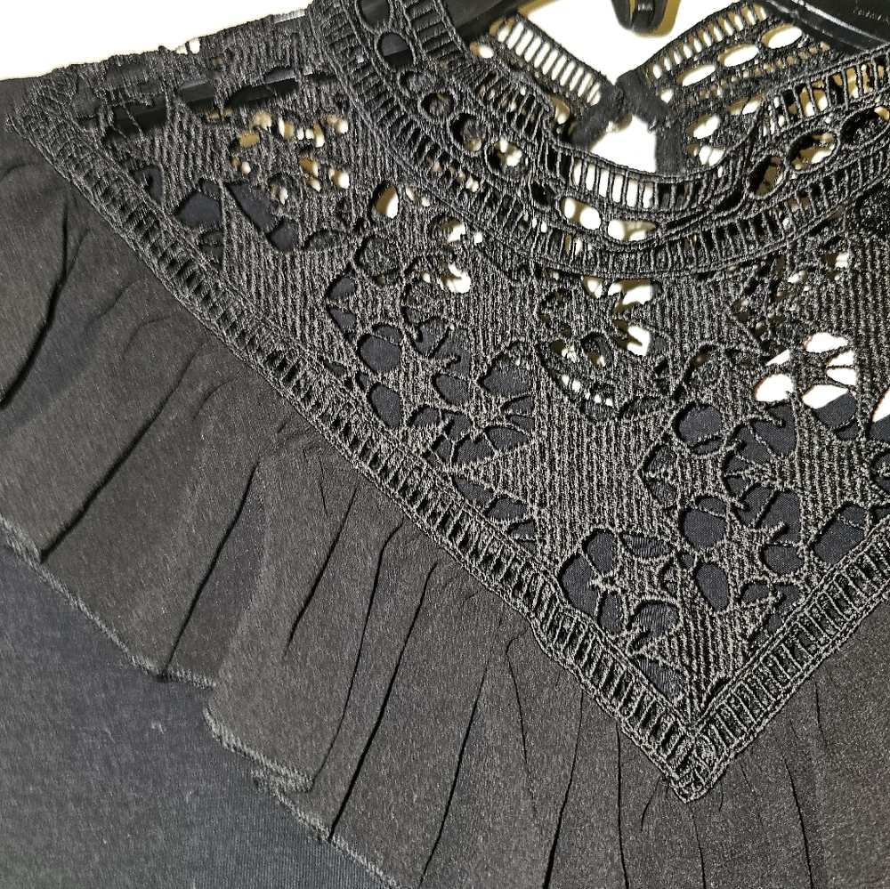 Ted Baker London Superstar Mix Aurra Short Sleeve Lace Yoke Top - Picture 3 of 7